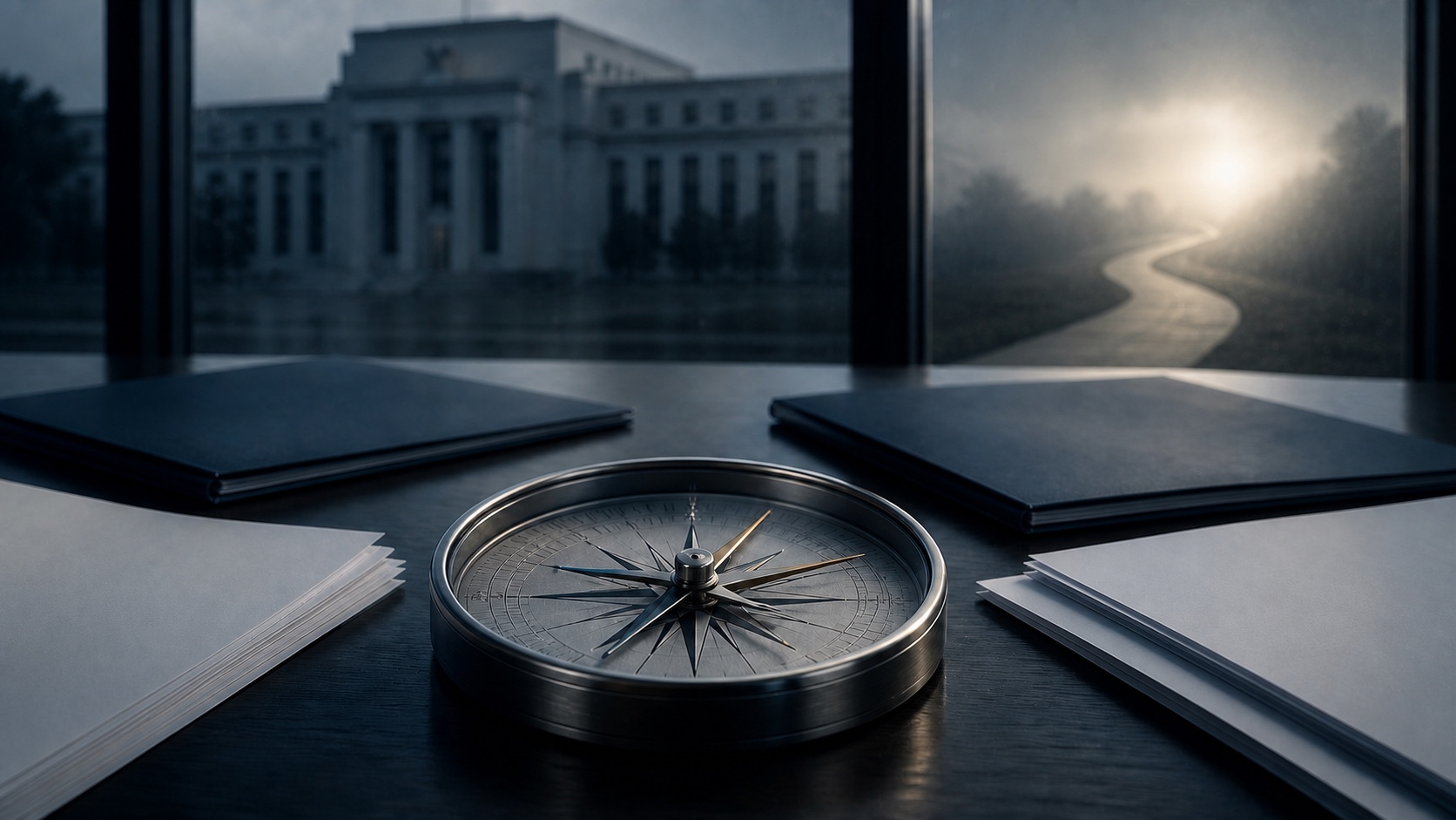 Editorial visual: mild inflation data meet an uncertain Federal Reserve policy path.